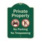Signmission Designer Series-Private Property No Parking Or Trespassing With Symbols, 24" x 18", G-1824-9916 A-DES-G-1824-9916 - alternate 1